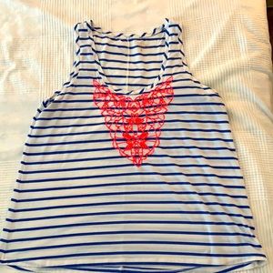Lilly Pulitzer Large striped tank top with embroidery design